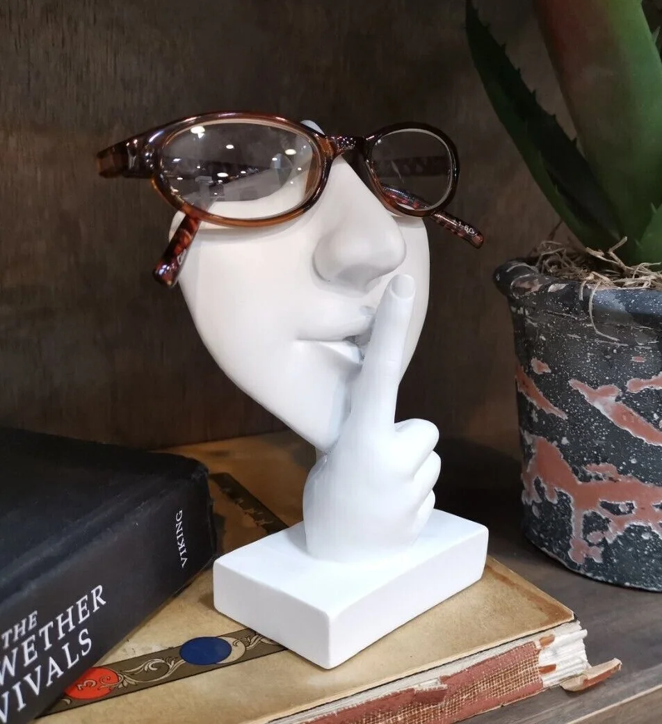 Artsy Face Eyeglass Stand Display Decorative Organizer for Reading Glasses