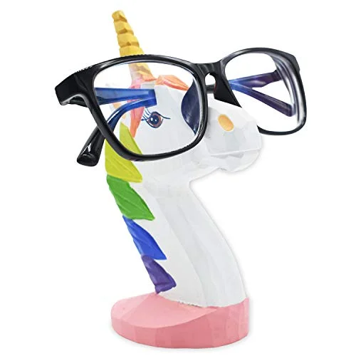 VIPbuy Handmade Wood Carving Eyeglasses Glasses Holder Stand Sunglasses Display Stand Home Office Desk Décor Gift (Unicorn) 2